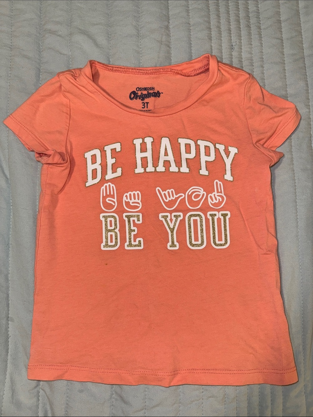 Adorable Be You Coral Orange Graphic Tee
